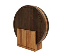 Round Cutting Board Set - Three Pieces Multipurpose Kitchen Boards, Non Slip Steak Chopping Plate | For Meat Fruit Vegetables BBQ Picnic Backyard Beach Party Home Kitchen Party
