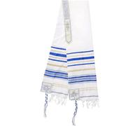 Round Designs Scialle messianico Menorah Tallit preghiera Tzitzit ebraico cristiano sciarpa uomo donna, Messianico blu, L
