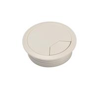 Round Desk Cable Grommet with Integrated Storage Rack, PC Furniture Hardware & Thread Organizer for Home Office, Line Hole Cover and Wire Management (Grigio)