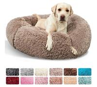 Round Dogs Bed Cat Bed House Kennel Pet Mats Soft Long Plush Mat Pet Warm Basket Cushion Cats House Sofa Machine Wash Kennel Drak Gray XXL diameter 100cm
