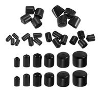 Round Estremità Cappucci Gomma Copertura 68pz 7mm 10mm 12mm 20mm 22mm 38mm Nero