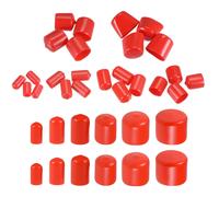 Round Estremità Cappucci Gomma Copertura 68pz 7mm 10mm 12mm 20mm 22mm 38mm Rosso