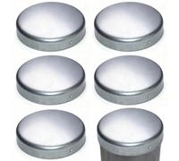 Round Galvanized Iron Fence Post Caps, Silver, Fits 1-15/16" to 8-5/8" OD Pipe, No Welding Required, 6 Pack(3-1/2")