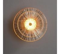 round Glass Wall Sconces Copper Wall Sconce Lighting Fixture Lotus Leaf Wall Lamp, Led Wall Mount Light Modern Wall Lamps for Bedroom Living Room Restaurant Entryway/20Cm