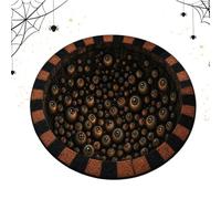 Round Halloween Rug Black Cat Eyeball Decorative Area Carpet
