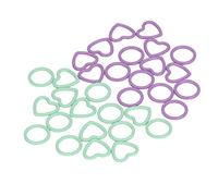 Round Heart Knitting Stitch Markers Green Purple Odorless Smooth Durable Crochet Stitch Marker Set for Knitting Sewing DIY Crafting 32Pcs Metal