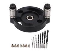 Round Hole Punch Locaratore set auto adattivo centinaio di legno Guida Puntino con boccole per trapano per falegnameria e progetti di lavorazione del legno in lega di alluminio (Segrehywksvt-11)