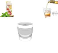 Round Ice Ball Maker Mold, Silicone Reusable Non-bpa Premium Round Ice Cube Mold, Stackable Iceball Moulds,Easy-Release Sphere Ice Make,for All Drinks (White)