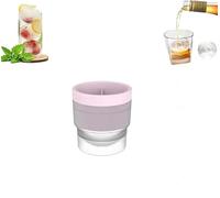 Round Ice Ball Maker Mold, Silicone Reusable Non-bpa Premium Round Ice Cube Mold, Stackable Iceball Moulds,Easy-Release Sphere Ice Make,for All Drinks (Rose)