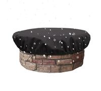 Round In-Ground firept Cover - Waterproof Stone Fire Pit Protections Covers, 600D Oxford Fabric Patio Firepits Lid For Outdoor Use Garden Yard | Ideal Backyard Deck Lawn Fireplace Protection Storage