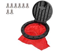 Round Kayak Hatch Cover, Waterproof Deck Plate Lid with Red Storage Bag, Durable ABS Circular Hatch for Horizontal or Vertical Installation on Kayaks and Small Boats (8 pollici)