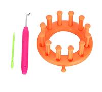 Round Knitting Looms Kit, Plastic Small Wool Hat Weaving Machine Manual Craft Tool with Crochet Needle for Sock, Hat, Leg and Arm Warmers