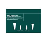 Round Lab - Pine Calming Cica Trial Kit (Cleanser+Toner+Ampoule+Cream) - 30ml+20ml+10ml+20ml