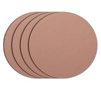 Round Leather Placemats Set of 4, Waterproof Heat Resistant Washable Non-Slip Table Mats, Diameter 45cm(Khaki)