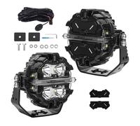 Round LED Work Light 3.5" For Marine Truck SUV ATV Side Shooter White Amber DRL