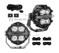 Round LED Work Light 3.5" For Marine Truck SUV ATV Side Shooter White Amber DRL