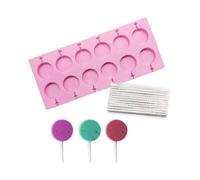 Round Lollipop Molds - Silicone Candy Molds for Chocolate & Hard Candy - 25pcs Lolly Sticks Included