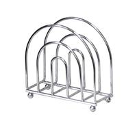 Round Metal Paper Towel Holder - Vertical Line Napkin Stand for Café Home - Stylish Gold/Black/Silver Tabletop Dispenser Portatovaglioli(Silver)