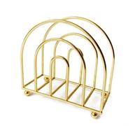 Round Metal Paper Towel Holder - Vertical Line Napkin Stand for Café Home - Stylish Gold/Black/Silver Tabletop Dispenser(Golden)
