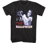 Round Neck T Shirt Summer Trendy Clothing Halloween Trick is to Stay Alive Laurie Strode Men's Tees Horror Movie Jamie3590 Tops Black L