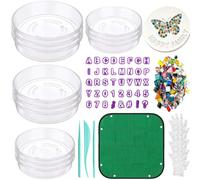 Round Number Letter Tiles Tray - 4 Sizes Stepping Stone Molds Set