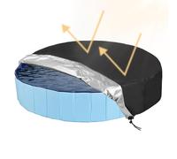 Round Pool Cover, Over Ground Pool Shade, Sunlight Blocking Shield, Waterproof Debris Barrier, Protective Tarp for Kids, Dust, Leaves, Snow, Hotel, Resort, 48.03x11.81 inches