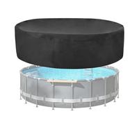 Round Pool Cover Protector - Dustproof Tear-Resistant Drawstring Safety Shield, Durable UV-Resistant Waterproof -Ground Tarp, Lightweight Pool Debris Cover | Patio Lawn Porch Grassland Courtyard
