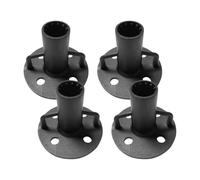 Round Post Base | 4PCS Heavy Duty Brackets, 4-Hole Flange Bracket | 8x6cm/3.15x2.36in Post Floor Mount Base For Garden Picnic Camping Patio