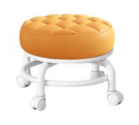 Round Rolling Stool - Rollings Vanity Stool Table Type, Round Rotatable Stools, Rolling Saddle, Loveseat Stools | Swivel Stooll With Wheels For Rental House Also Ideals for Office Shops Home