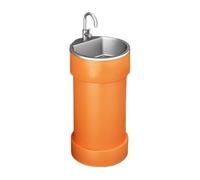 Round Sink, Creative Colorful Commercial Column Basin with Stainless Steel Metal Baking Paint Vanity Sink (Color : Yellow) (Orange One Size)