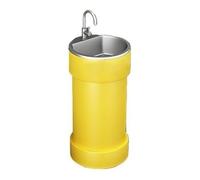 Round Sink, Creative Colorful Commercial Column Basin with Stainless Steel Metal Baking Paint Vanity Sink (Color : Yellow) (Yellow One Size)