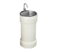Round Sink, Creative Colorful Commercial Column Basin with Stainless Steel Metal Baking Paint Vanity Sink (Color : Yellow) (White One Size)