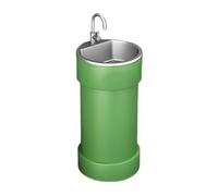 Round Sink, Creative Colorful Commercial Column Basin with Stainless Steel Metal Baking Paint Vanity Sink (Color : Yellow) (Green One Size)