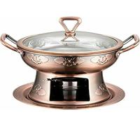Round Stain Stainless Steel Dish for The House, with Alcohol Stove And Lid, for Catering Buffet, Restaurant, Party, Wedding, Photo ~/ (B)