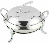 Round Stainless Steel Stove with Stoves And Stoves for Buffet, Ideal for Serving A Dinner, A Buffet, A Caterer, A Party Or A Wedding ~/ (Silver)