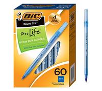 Round Stic Ballpoint Pen,Med. Pt,60/BX,Blue Ink, Sold as 1 Box