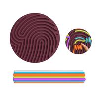 Round Tondo Sensorik Activity Board, Rosso Silicone Sensory Fidget Gioco Toys con 11 Aste per Bambini dai 3 Anni e Adulti, Giocattolo Sensoriale Singolo Volto per Alleviare Lo Stress, ADHD e Autismo