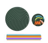 Round Tondo Sensorik Activity Board, Verde Silicone Sensory Fidget Gioco Toys con 11 Aste per Bambini dai 3 Anni e Adulti, Giocattolo Sensoriale Singolo Volto per Alleviare Lo Stress, ADHD e Autismo