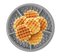 Round Waffle Silicone Mold - 17.5x17.5x1cm Non-stick Baking Tray Mould | Easy Maintenance Chocolate Maker, Non-stick Baking Tray Mould, Waffle Maker Silicone Mold For Waffles