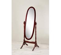 Roundhill Furniture Ciliegia Specchio da Pavimento Tradizionale Anna Style, Ovale, Inclinabile, Cherry Finish, 57.15 cm x 40.64 cm x 150.5 cm