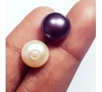 Roundish Paio Naturale Perla D'Acqua Dolce 11.40 KT Certificato Con Omaggio