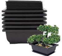 Roundsky Set di 6 pentole per bonsai - Classic Deep Wet Tray rete integrata per piante, fiori, aromatiche, fornelli quadrati in