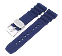 ROUREOX 20mm 22mm Cinturino Silicone Uomo Impermeabile Gomma Bracciale Sportivo Ricambio per Seiko Prospex SRPD55K1/SPB323J1/SRP777K2/SBDC081/SBBN043-Blu + Argento 20MM