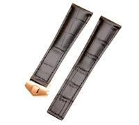 ROUREOX 20mm Cinturino In Cuoio Autentico Artigianale Fibbia A Farfalla Regolabile Cinturino In Cuoio Morbido Riparazione per TAG HEUER perMULA 1-Nero + Oro Rosa