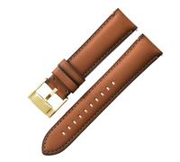 ROUREOX 22mm Cinturini da Orologio Pelle Vera Cerniera Metallo Rilascio Rapido Braceletti da Orologio Ricambio per FOSSIL FS5061 FS5237 ME3052 3054-Marrone Chiaro + Nero + Oro