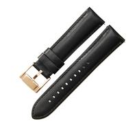 ROUREOX 22mm Cinturini da Orologio Pelle Vera Cerniera Metallo Rilascio Rapido Braceletti da Orologio Ricambio per FOSSIL FS5061 FS5237 ME3052 3054-Nero + Oro Rosa