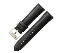 ROUREOX 22mm Cinturini da Orologio Pelle Vera Cerniera Metallo Rilascio Rapido Braceletti da Orologio Ricambio per FOSSIL FS5061 FS5237 ME3052 3054-Nero + Argento