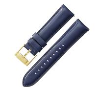 ROUREOX 22mm Cinturini da Orologio Pelle Vera Cerniera Metallo Rilascio Rapido Braceletti da Orologio Ricambio per FOSSIL FS5061 FS5237 ME3052 3054-Azzurro + Oro