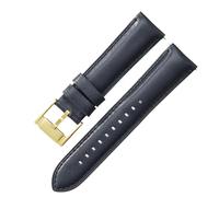 ROUREOX 22mm Cinturini da Orologio Pelle Vera Cerniera Metallo Rilascio Rapido Braceletti da Orologio Ricambio per FOSSIL FS5061 FS5237 ME3052 3054-Blu Scuro + Oro