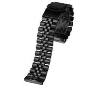 ROUREOX 22MM Cinturino Orologio Sostituzione Metallo, Interfaccia Specializzata, Uomini Braccialetto Distribuzione Acciaio Inossidabile per Seiko PROSPEX Turtle SRPA21J1/SRPE99K1-Nero 5-Bead 22MM